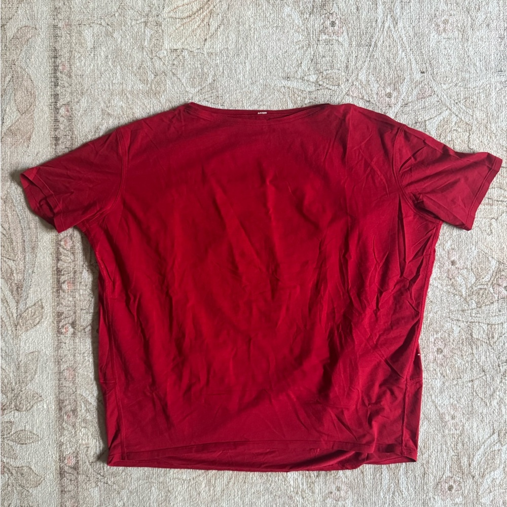 lululemon athletica Red Short Sleeve Cotton Tee